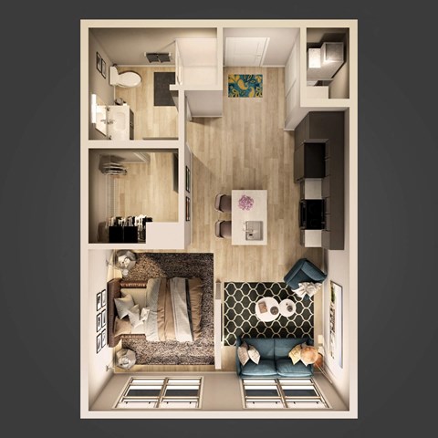 Studio B Floor Plan at Adelphi Quarter, Ohio